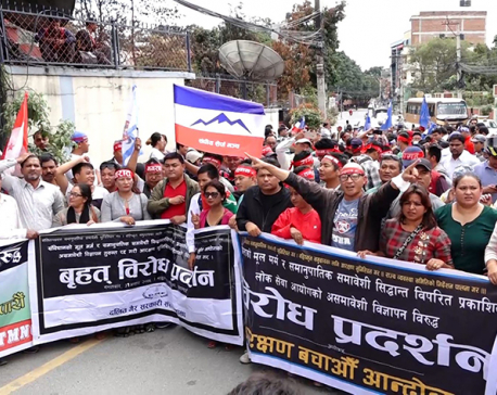 Demonstration at Baluwatar demanding implementation of reservation