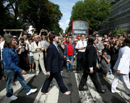 Crowds gather to mark 50th anniversary of the Beatles' Abbey Road album photo