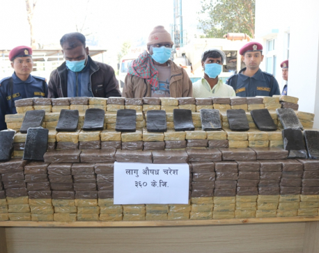 Police seize 360 kg hashish in Dhading, 3 Indian nationals held
