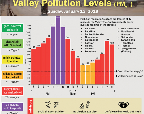 Valley Pollution Index for January 13, 2019