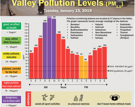 Valley Pollution Index for January 15, 2019