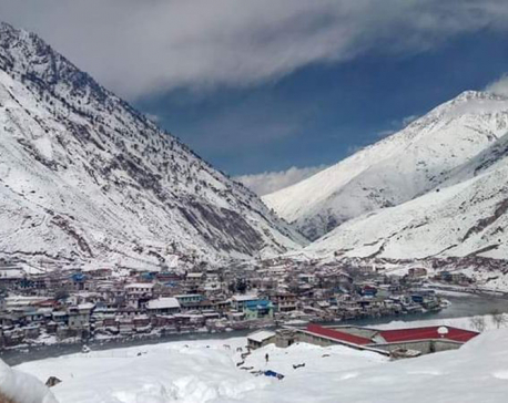 Dolpa experiences third snowfall, transportation halts