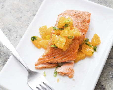 For this roasted salmon, skip the butter and go for relish