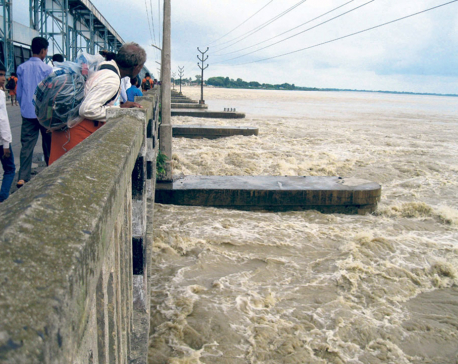 Water current in Saptakoshi River rises to alert level