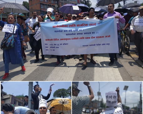 Valley people protest against delayed Melamchi Water Supply Project