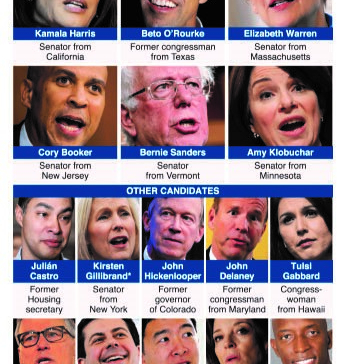 Infographics: Democratic contenders for 2020