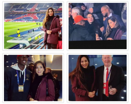 Miss Nepal 2018 Shrinkhala shares VIP Stands alongside Sir Alex Ferguson