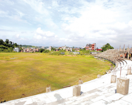 International Cricket Stadium construction at slow pace