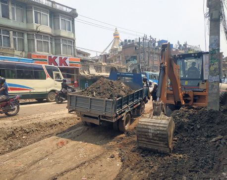 Tusal-Bauddha road prepared for instant blacktopping after locals’ protest