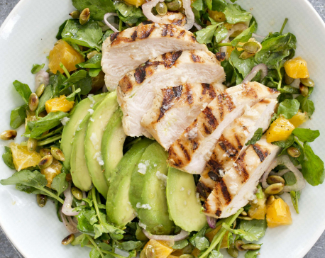 Grilled avocados gave this chicken salad a smoky depth
