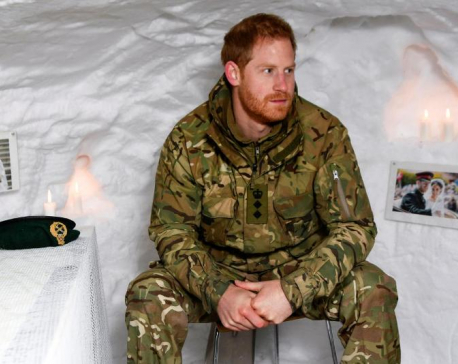 UK's Prince Harry visits marines in the Arctic on Valentine's Day