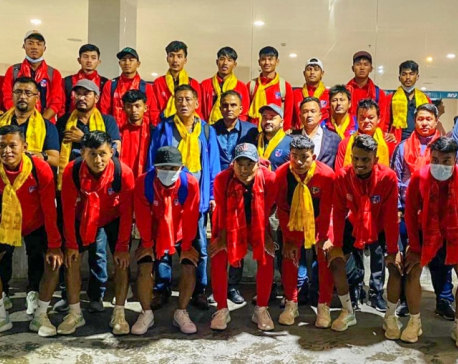 Nepali youth football team returns home