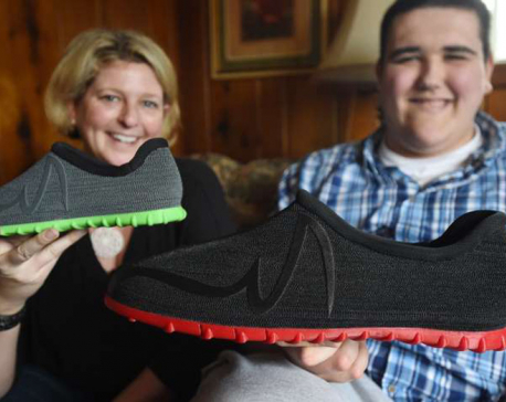 Michigan teen gets 3D-printed shoes for large feet