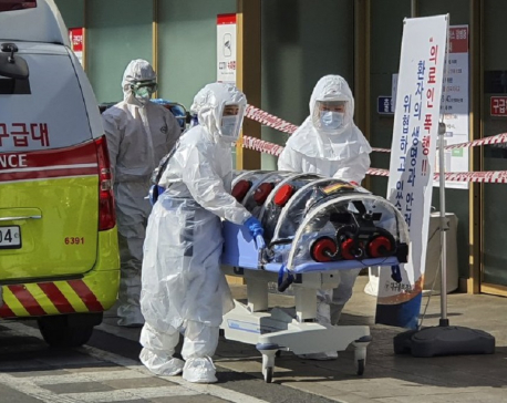 S. Korea reports 1st virus death; 2.5M urged to stay home