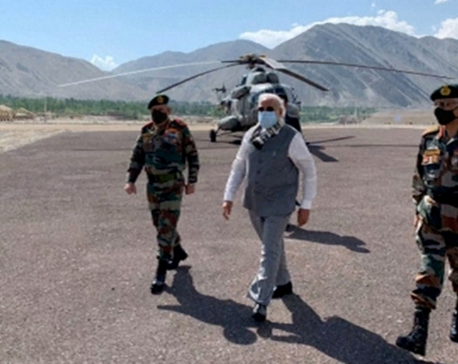 Modi visits Himalayan border where troops clashed with China