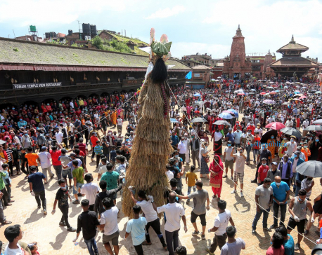 PHOTOS: Bhaktapur witnesses huge crowds during Gaijatra despite COVID-19 fears