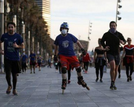 Adios, indoor jogging! Spaniards get outside to exercise after 49 days of lockdown