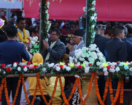 President Paudel attends Chhath Puja at Gaurighat (In Pictures)