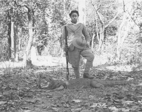 Nostalgia: Major General Madan Shumsher JBR, son of Chandra Shumsher, posing with his catch
