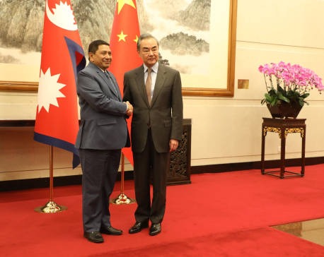 Foreign Minister Shrestha holds meeting with Chinese counterpart Wang Yi