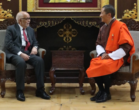 Ambassador Acharya presents credentials to Bhutanese King in Thimphu