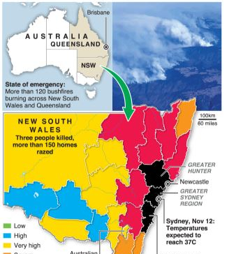 Australia battles “catastrophic” bushfires