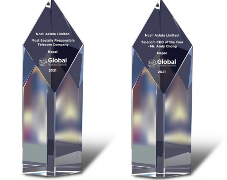 Ncell wins two Global Business Outlook Awards and gets shortlisted for the prestigious the World Communications Awards 2021