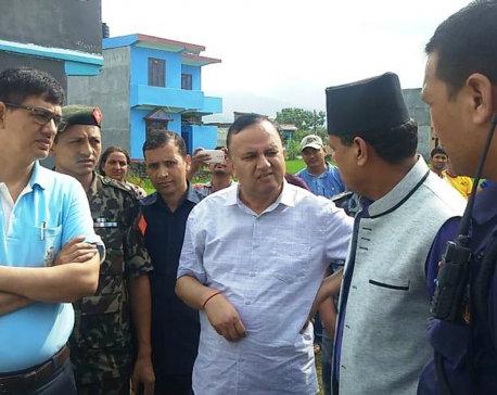 State 5 CM Pokhrel inspects bomb explosion area in Rupandehi