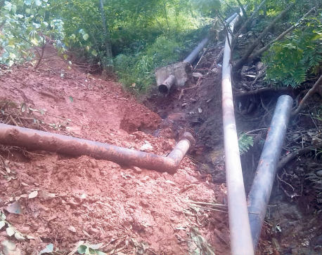 60,000 locals of Baglung deprived of drinking water as landslides destroy water pipes