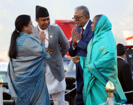 Bangladeshi President Hamid returns home (with photos)