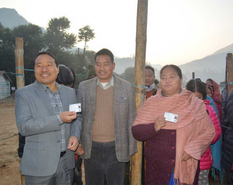 Former speaker and minister cast thier votes in Rolpa (Photo feature)