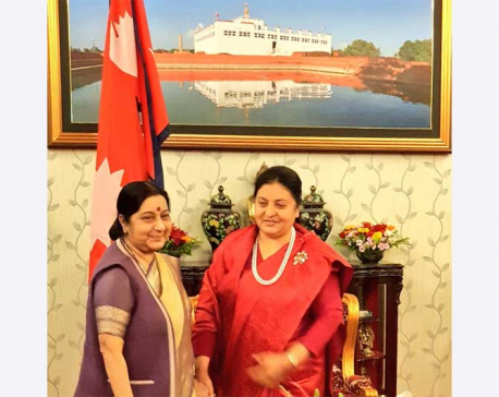 President Bhandari, Swaraj meet: discuss on advancing muti-dimensional relation