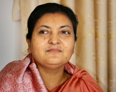 Former President Bhandari pays homage to Goddess Linga Bhairawi