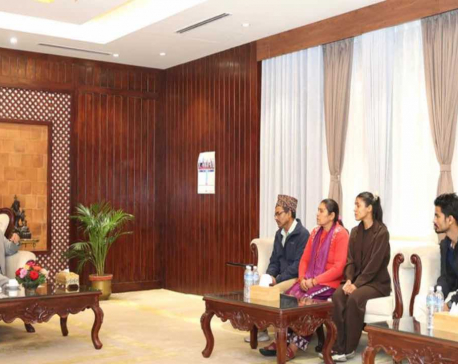 Bipin Joshi's family meets PM Dahal