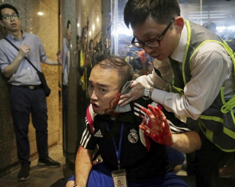 Attacker bites politician’s ear, others slashed in Hong Kong