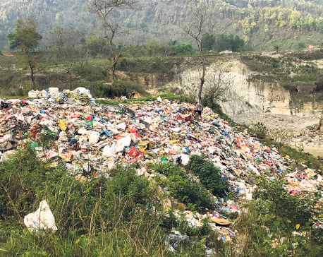 Riverbanks filled with garbage in Tanahun