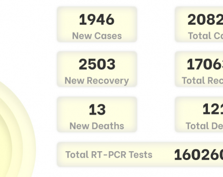 Nepal adds 1,946 COVID-19 cases on Saturday, total number jumps to 208,299