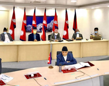 PM Oli holds video conference meeting with CMs of all seven provinces