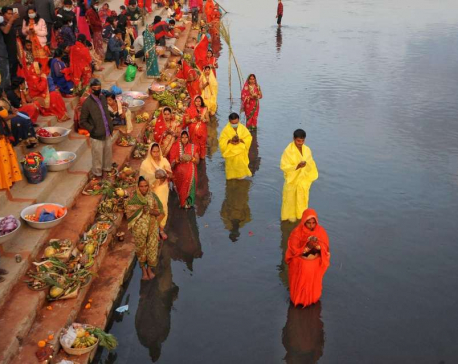 IN PICS: Devotees throng Teku Dovan in Kathmandu to observe Chhath festival