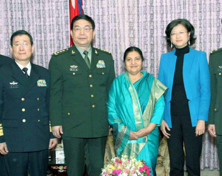 Visiting Chinese Defense Minister Chang pays courtesy call on Prez Bhandari