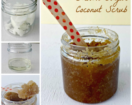 DIY coconut brown sugar scrub