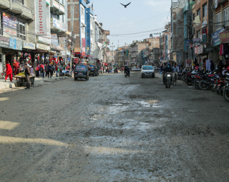 Damaged roads way to Boudhanath Temple (Photo feature)