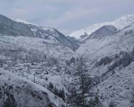 Snowfall cripples normal life in Dolpa as the district receives its first snow this winter