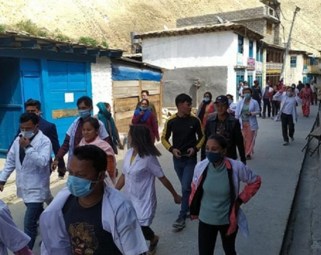 Health workers take to street in Dolpa after CDO warned of taking action against health officer over setting up quarantine, isolation wards