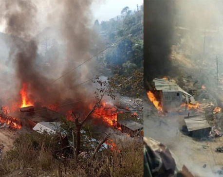 Fire destroys three houses in Taplejung’s Thinglabu