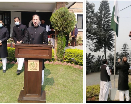 Flag hoisting ceremony held at Embassy of Pakistan coinciding with National Day of Pakistan