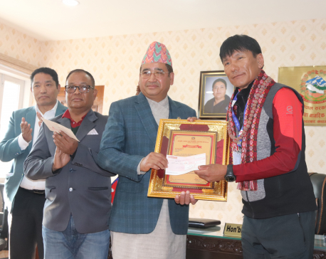 Tourism Ministry honors climber Sanu Sherpa
