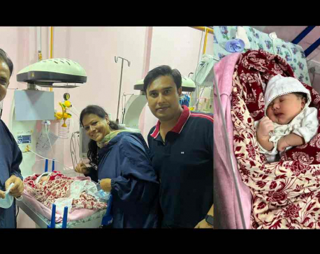 Hari Bansha Acharya welcomes his granddaughter