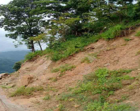 Rain damages roads in different parts of Melamchi, Helambu