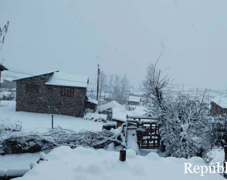 Normal life in Karnali hit by heavy snowfall (With photos)